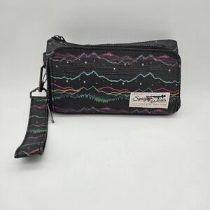 Black and Multicolor Wristlet